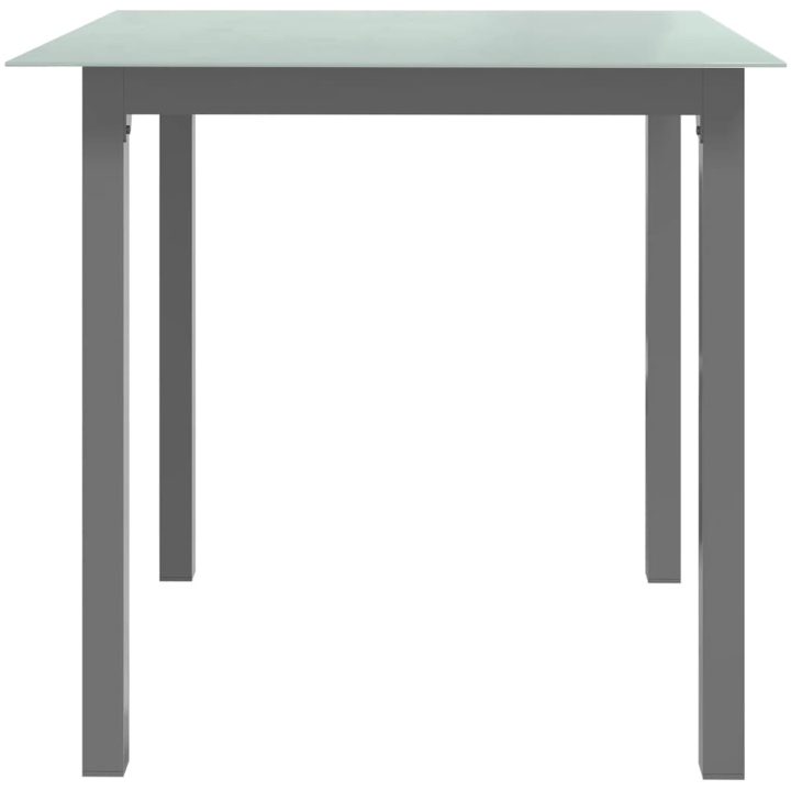Trädgårdsbord ljusgrå aluminium och glas vidaXL 80 x 80 x 74 cm – bild 3