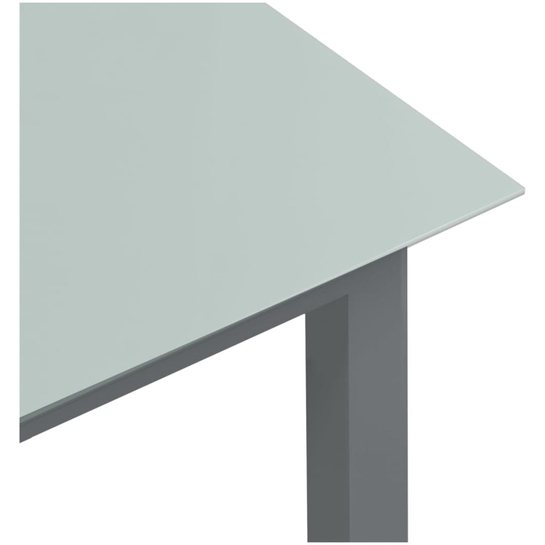 Trädgårdsbord ljusgrå aluminium och glas vidaXL 80 x 80 x 74 cm – bild 4