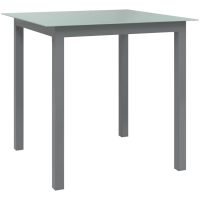 Trädgårdsbord ljusgrå aluminium och glas vidaXL