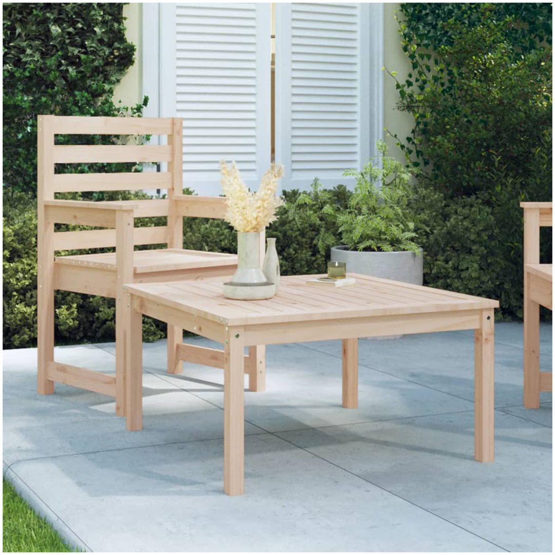 Trädgårdsbord massiv furu vidaXL 82.5 x 82.5 x 45 cm