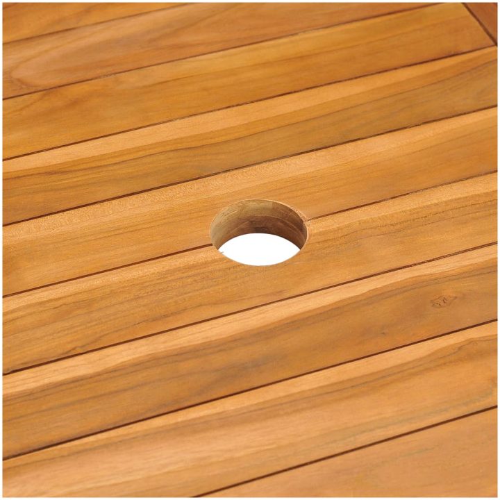 Trädgårdsbord massiv teak vidaXL 150 x 90 x 75 cm – bild 5