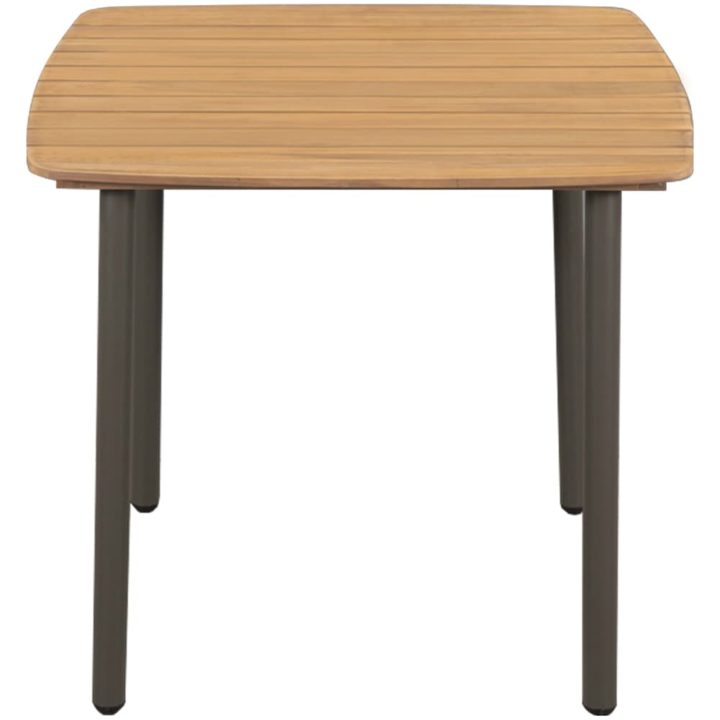 Trädgårdsbord massivt akaciaträ och stål vidaXL 80 x 80 x 72 cm – bild 2
