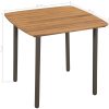 Trädgårdsbord massivt akaciaträ och stål vidaXL 80 x 80 x 72 cm – miniatyr 4