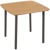 Trädgårdsbord massivt akaciaträ och stål vidaXL 80 x 80 x 72 cm – miniatyr 1