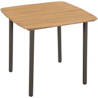 Trädgårdsbord massivt akaciaträ och stål vidaXL