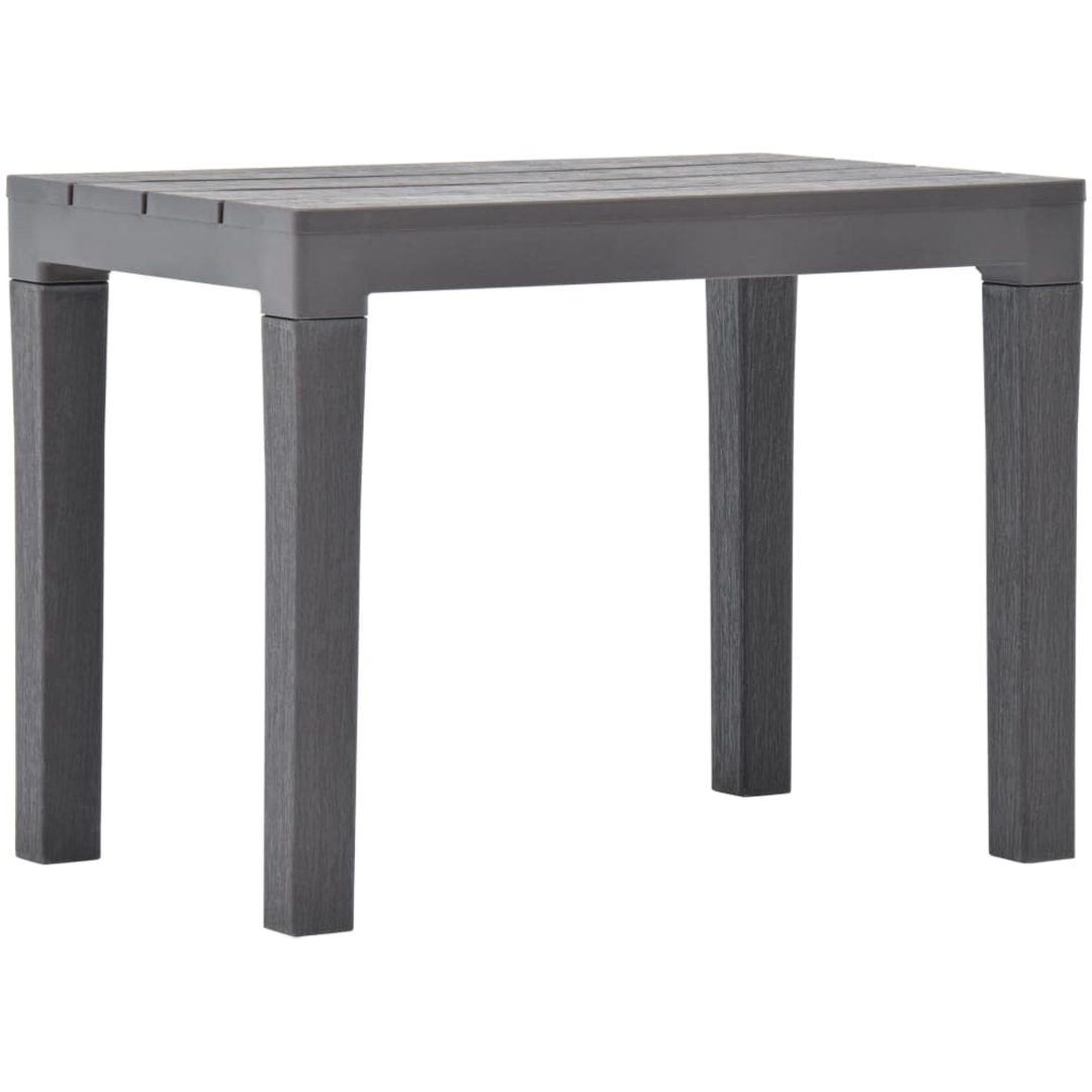 Trädgårdsbord med 2 bänkar plast brun vidaXL – bild 3