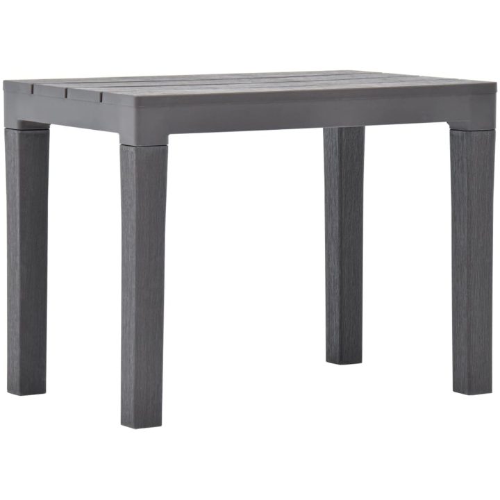 Trädgårdsbord med 2 bänkar plast brun vidaXL – bild 3