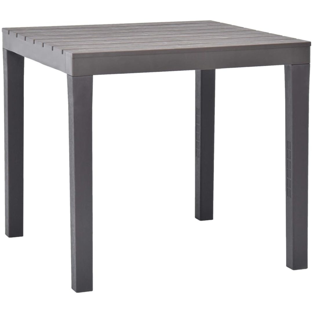 Trädgårdsbord med 2 bänkar plast brun vidaXL – bild 4
