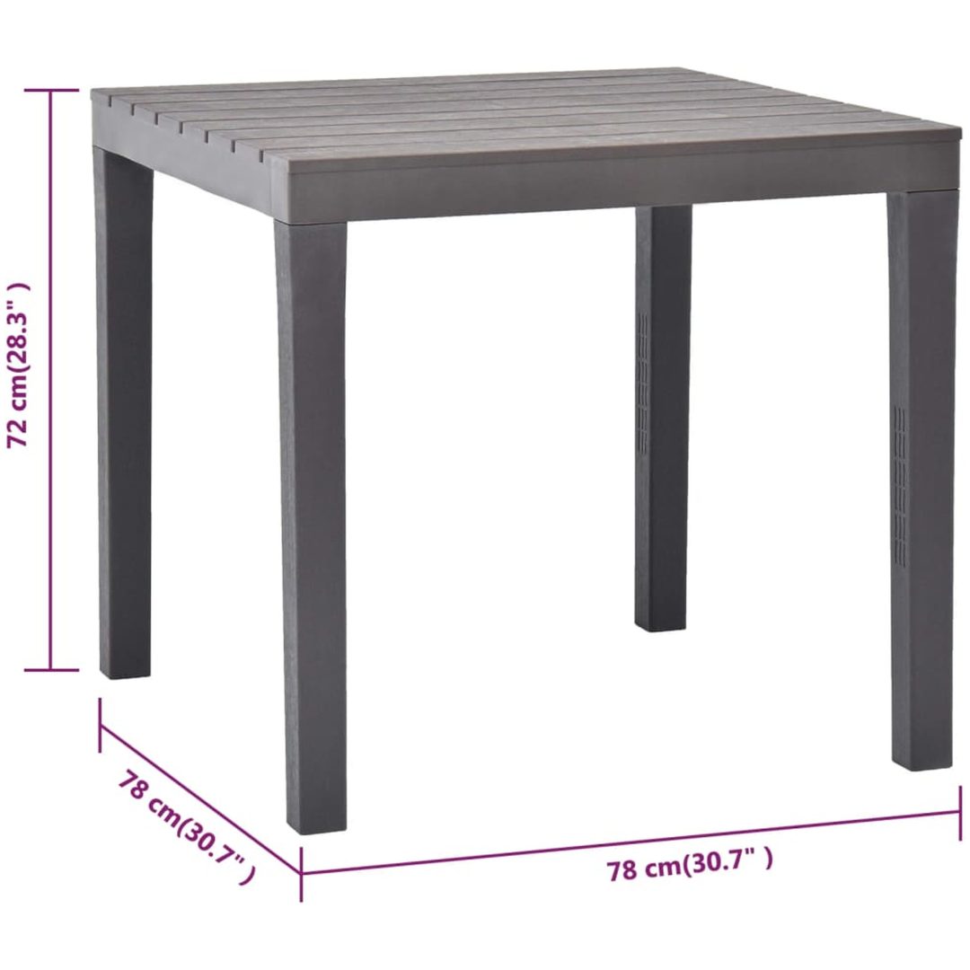 Trädgårdsbord med 2 bänkar plast brun vidaXL – bild 8