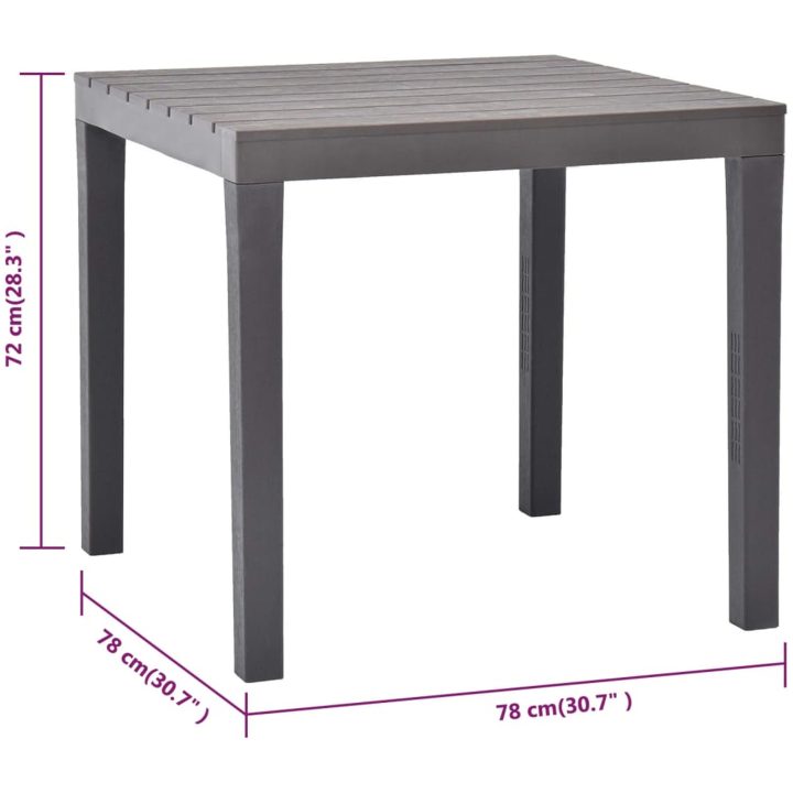 Trädgårdsbord med 2 bänkar plast brun vidaXL – bild 8