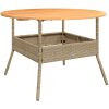 Trädgårdsbord med akaciaträ beige ⌀110x71 cm konstrotting vidaXL – miniatyr 2
