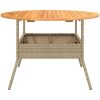 Trädgårdsbord med akaciaträ beige ⌀110x71 cm konstrotting vidaXL – miniatyr 6