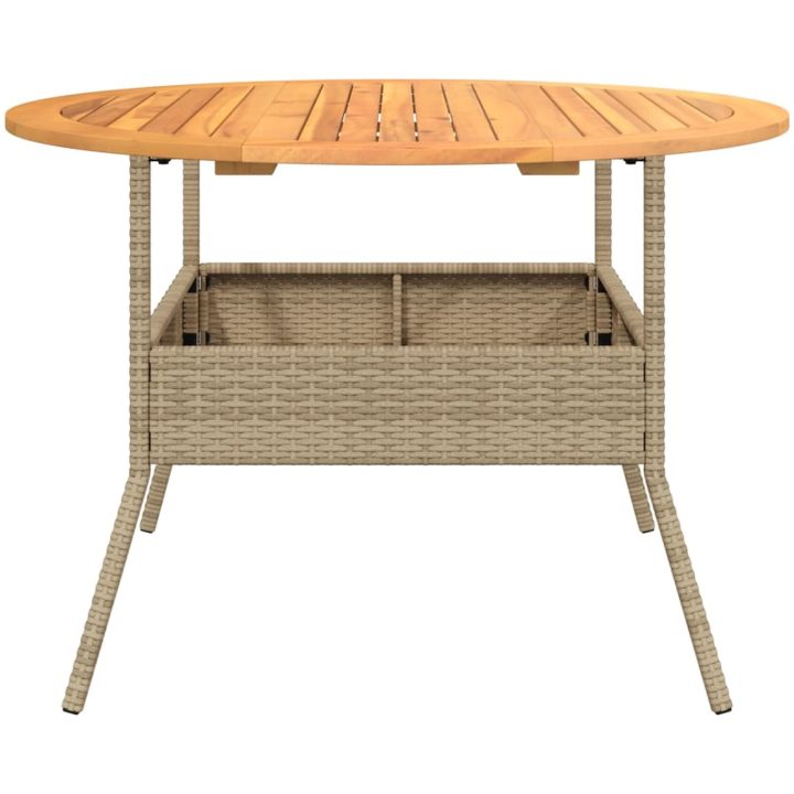 Trädgårdsbord med akaciaträ beige ⌀110x71 cm konstrotting vidaXL – bild 6