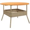 Trädgårdsbord med akaciaträ beige ⌀110x71 cm konstrotting vidaXL – miniatyr 7