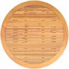Trädgårdsbord med akaciaträ beige ⌀110x71 cm konstrotting vidaXL – miniatyr 8