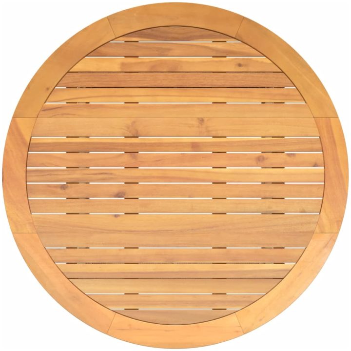 Trädgårdsbord med akaciaträ beige ⌀110x71 cm konstrotting vidaXL – bild 8