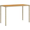Trädgårdsbord med akaciaträ beige 115x54x74 cm konstrotting vidaXL – miniatyr 2