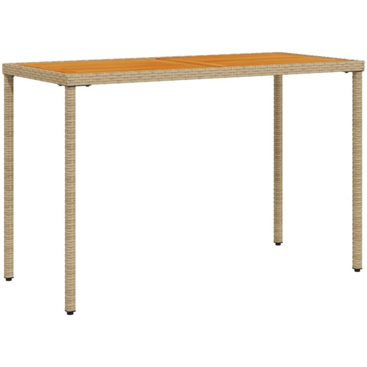 Trädgårdsbord med akaciaträ beige 115x54x74 cm konstrotting vidaXL – bild 2