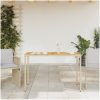 Trädgårdsbord med akaciaträ beige 115x54x74 cm konstrotting vidaXL – miniatyr 3