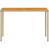 Trädgårdsbord med akaciaträ beige 115x54x74 cm konstrotting vidaXL – miniatyr 4