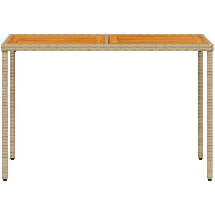 Trädgårdsbord med akaciaträ beige 115x54x74 cm konstrotting vidaXL – bild 4