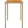 Trädgårdsbord med akaciaträ beige 115x54x74 cm konstrotting vidaXL – miniatyr 5