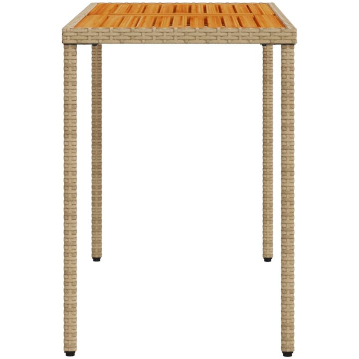 Trädgårdsbord med akaciaträ beige 115x54x74 cm konstrotting vidaXL – bild 5