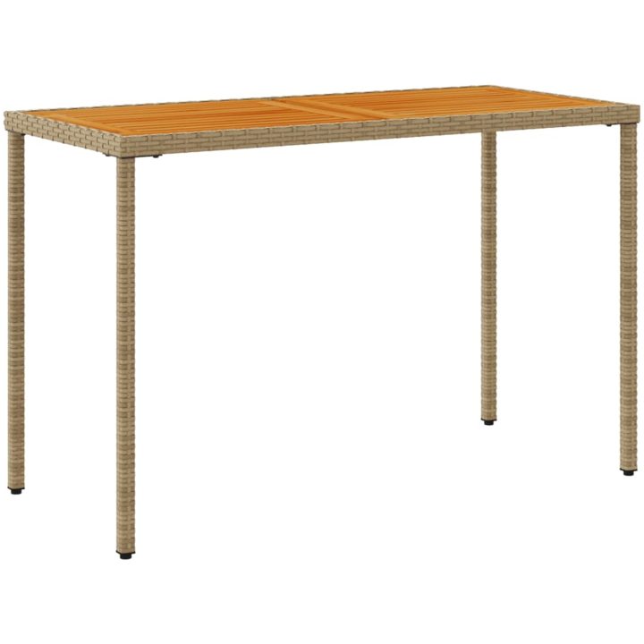 Trädgårdsbord med akaciaträ beige 115x54x74 cm konstrotting vidaXL – bild 6