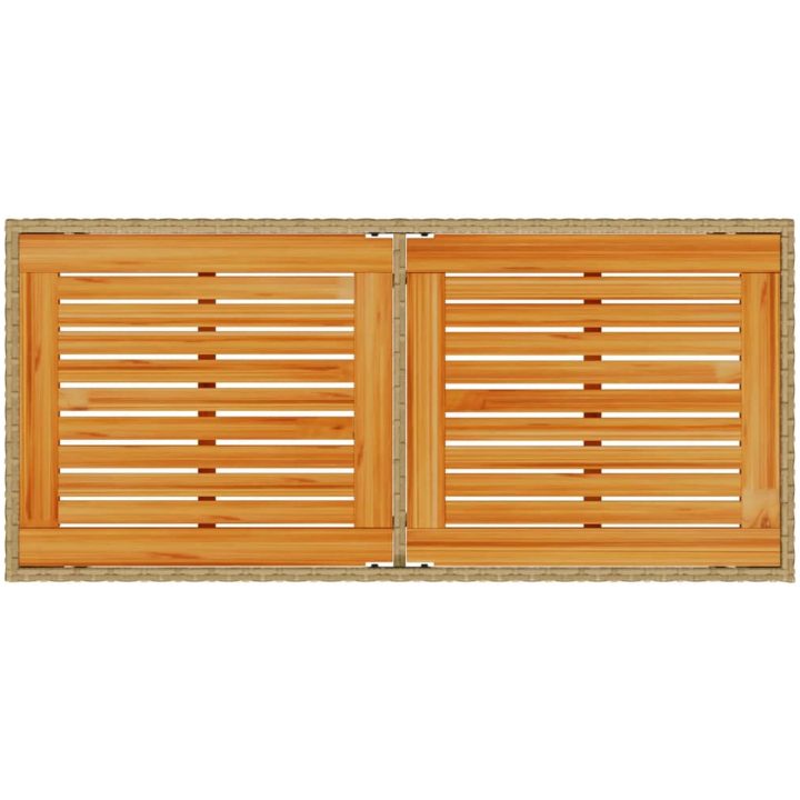 Trädgårdsbord med akaciaträ beige 115x54x74 cm konstrotting vidaXL – bild 7