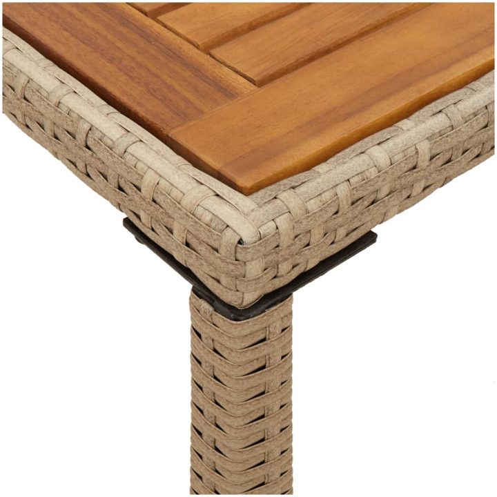 Trädgårdsbord med akaciaträ beige 115x54x74 cm konstrotting vidaXL – bild 8