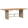 Trädgårdsbord med akaciaträ beige 190x80x74 cm konstrotting vidaXL – miniatyr 2