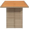 Trädgårdsbord med akaciaträ beige 190x80x74 cm konstrotting vidaXL – miniatyr 4