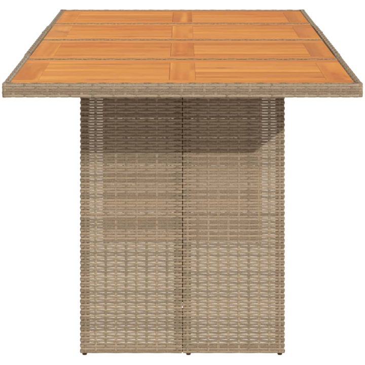 Trädgårdsbord med akaciaträ beige 190x80x74 cm konstrotting vidaXL – bild 4