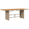 Trädgårdsbord med akaciaträ beige 190x80x74 cm konstrotting vidaXL – miniatyr 5
