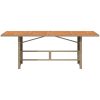 Trädgårdsbord med akaciaträ beige 190x80x74 cm konstrotting vidaXL – miniatyr 6
