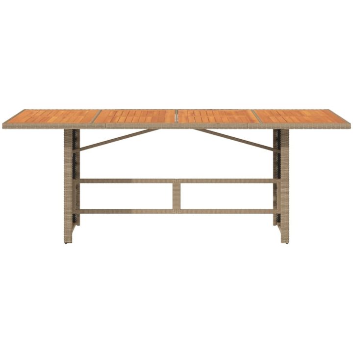 Trädgårdsbord med akaciaträ beige 190x80x74 cm konstrotting vidaXL – bild 6