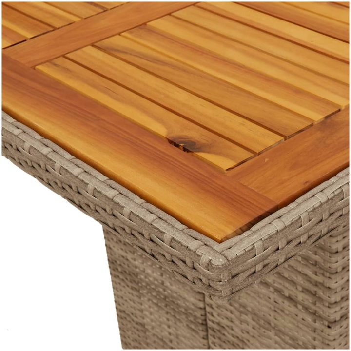 Trädgårdsbord med akaciaträ beige 190x80x74 cm konstrotting vidaXL – bild 8