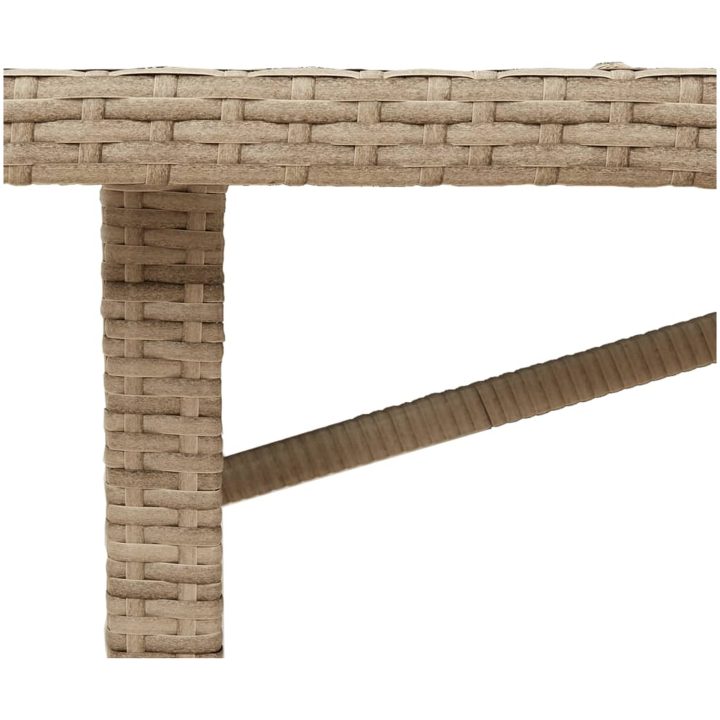 Trädgårdsbord med akaciaträ beige 190x80x74 cm konstrotting vidaXL – bild 9