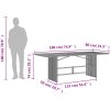 Trädgårdsbord med akaciaträ beige 190x80x74 cm konstrotting vidaXL – miniatyr 10