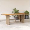 Trädgårdsbord med akaciaträ beige 190x80x74 cm konstrotting vidaXL – miniatyr 1