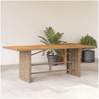 Trädgårdsbord med akaciaträ beige 190x80x74 cm konstrotting vidaXL