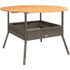 Trädgårdsbord med akaciaträ grå ⌀110x71 cm konstrotting vidaXL – miniatyr 2