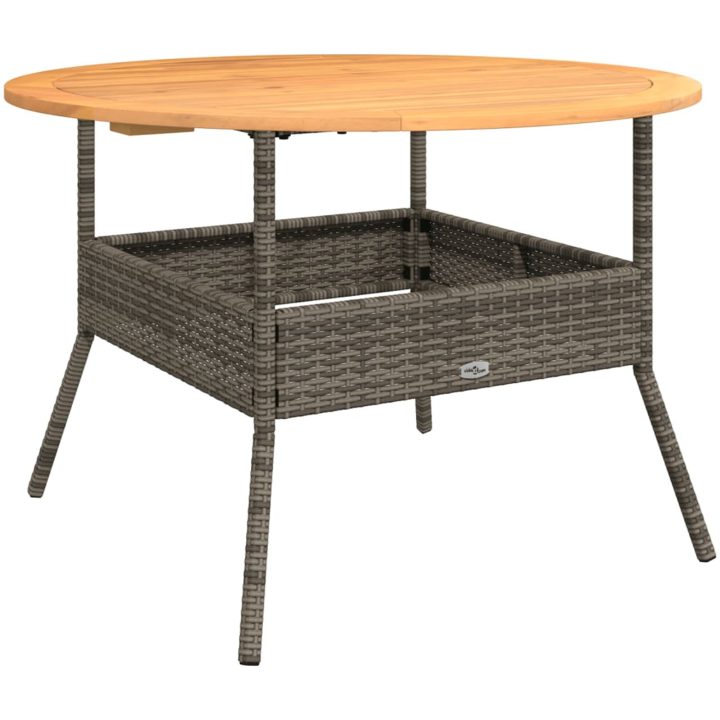 Trädgårdsbord med akaciaträ grå ⌀110x71 cm konstrotting vidaXL – bild 2