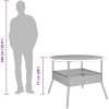Trädgårdsbord med akaciaträ grå ⌀110x71 cm konstrotting vidaXL – miniatyr 11