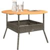 Trädgårdsbord med akaciaträ grå ⌀110x71 cm konstrotting vidaXL – miniatyr 4