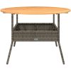 Trädgårdsbord med akaciaträ grå ⌀110x71 cm konstrotting vidaXL – miniatyr 5