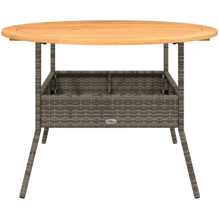 Trädgårdsbord med akaciaträ grå ⌀110x71 cm konstrotting vidaXL – bild 5