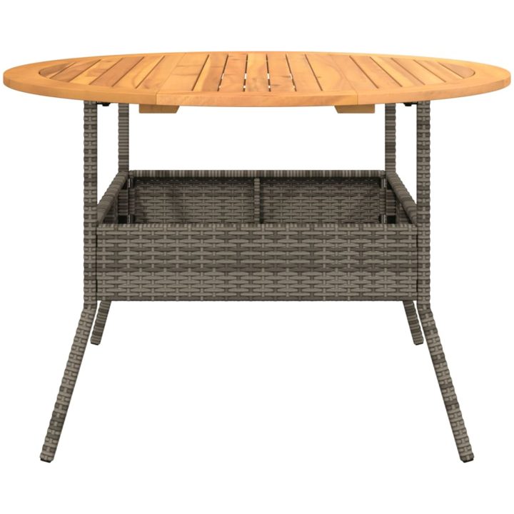 Trädgårdsbord med akaciaträ grå ⌀110x71 cm konstrotting vidaXL – bild 6