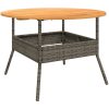 Trädgårdsbord med akaciaträ grå ⌀110x71 cm konstrotting vidaXL – miniatyr 7