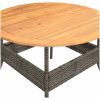 Trädgårdsbord med akaciaträ grå ⌀110x71 cm konstrotting vidaXL – miniatyr 9